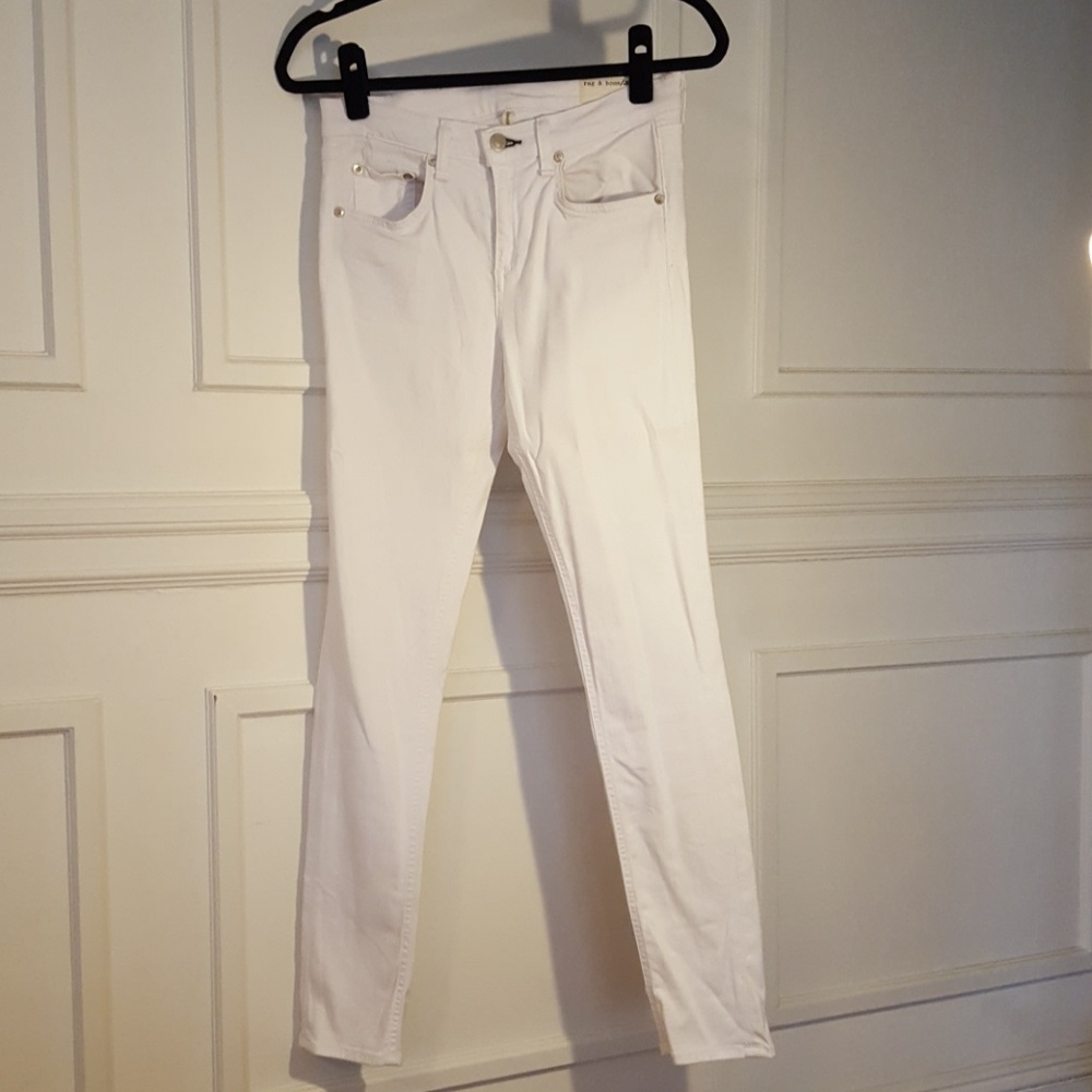 Rag and Bone High Rise Skinny White Jeans Size 28